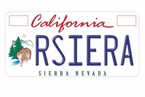 Sierra Nevada License Plate